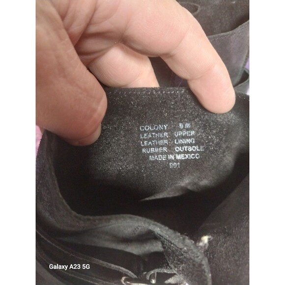 Steve Madden COLONY Leather Black Booties Moto Biker Boots 3 Buckles ~ Size 9 M - Picture 3 of 9